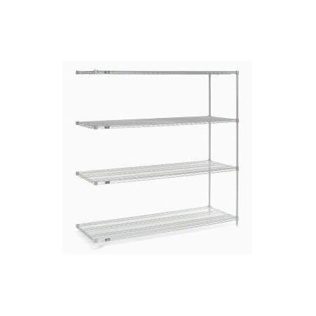 Global Equipment Nexel    Stainless Steel Wire Shelving Add-On 54"W x 18"D x 74"H A18547S